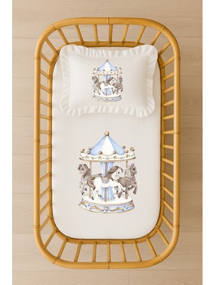 Moda Lime Isimli Bebek Nevresim Takımı 70X120 – Atlı Karınca Tasarım – Akfil Kumaş – Fırfırlı Dolgulu Yastıklı