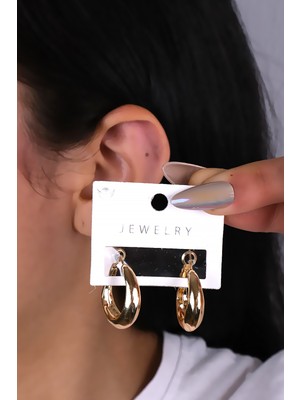 Küçük Boy Altın Renk Halka Kadın Küpe