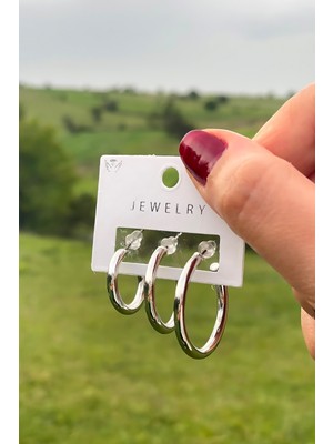 3'lü Halka Kadın Küpe