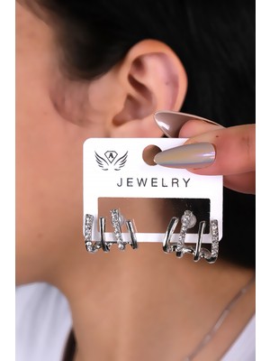 Taşlı Pençe Model Kadın Küpe