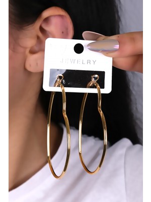 Orta Boy Kalp Tasarım Kadın Küpe