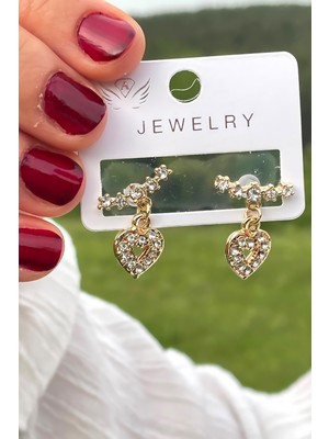 Tek Delik Çok Görünüm Taşlı Yıldız Küpe