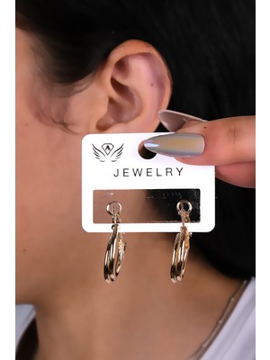 Küçük Boy Ikili Halka Küpe