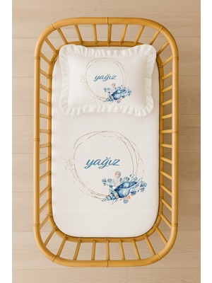 Moda Lime Isimli Bebek Nevresim Takımı 70X120 – Akfil Kumaş Içi Dolgulu Fırfırlı Yastık
