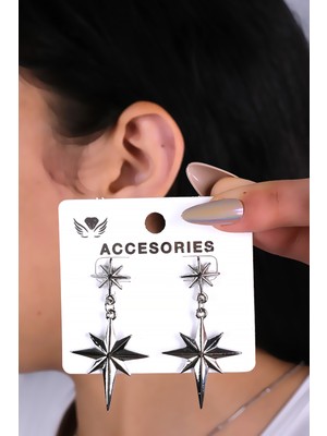 Sallantılı Kutup Yıldızı Kadın Küpe