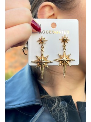Sallantılı Kutup Yıldızı Kadın Küpe