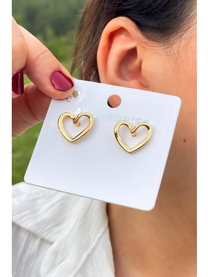 Gold Renk Kalp Küpe