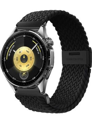 MMP Shop Huawei Watch Gt3 / Gt4 / Gt5 / Gt5 Pro / Gt6 / Gt6 Pro 46MM Uyumlu Metal Klips Hasır Örgü Spor Kordon