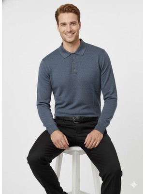 Modaplaza Erkek Polo Yaka Düğmeli Kazak