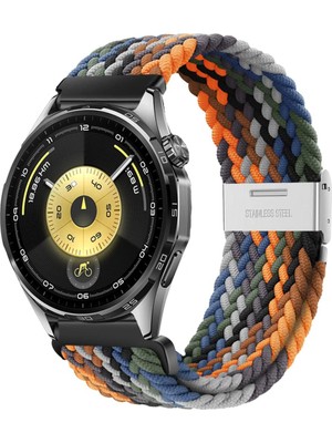 MMP Shop Huawei Watch Gt3 / Gt4 / Gt5 / Gt5 Pro / Gt6 / Gt6 Pro 46MM Uyumlu Metal Klips Hasır Örgü Spor Kordon