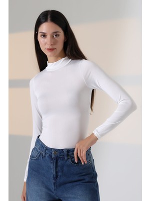 Modaplaza Kadın Mikro Yarım Balıkçı Altı Çıtçıtlı Body 21942
