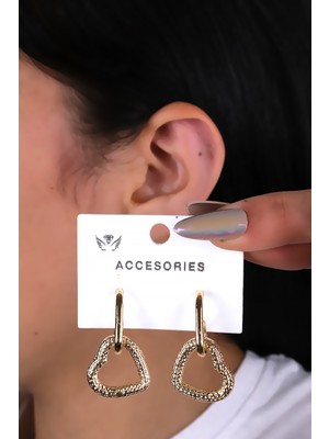 Kancalı Kalp Tasarım Kadın Küpe