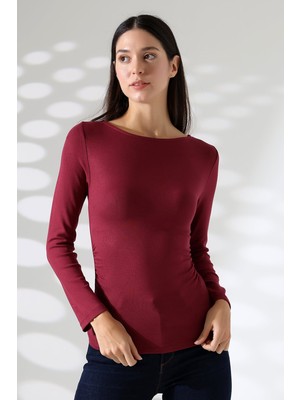 Modaplaza Kayık Yaka Yanları Büzgülü Bluz 21951