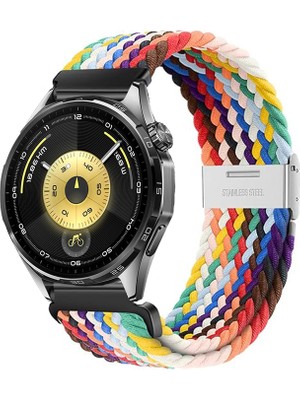 MMP Shop Huawei Watch Gt3 / Gt4 / Gt5 / Gt5 Pro / Gt6 / Gt6 Pro 46MM Uyumlu Metal Klips Hasır Örgü Spor Kordon