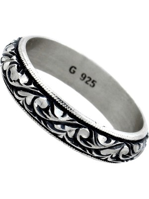 OltutaşıMarket El Yapımı Gümüş Alyans Kalemkar Işçilik 5 mm