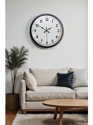 Alpotekno Zentime 40 cm Siyah Şık Duvar Saati