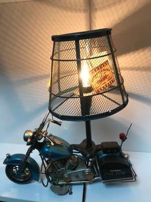 R&G Hediyelik Dekoratif Metal Polis Motosikleti Abajur