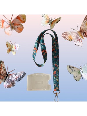 Staffy Mavi Kelebek Temalı Yaka Ipi