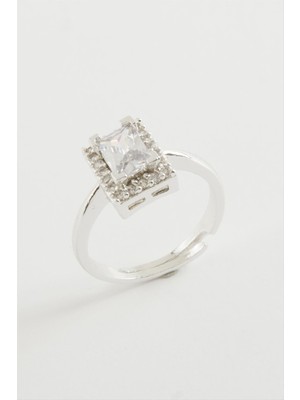 Marsilyan Dikdörtgen Tek Taşlı Yüzük