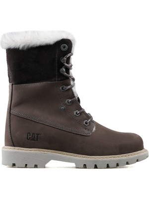 Cat 015Z101184 Utah Fur Dark Grey-Gri Nubuk Kadın Bot