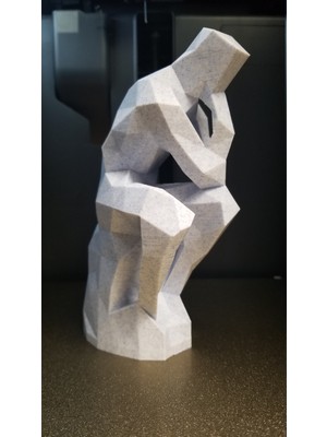 TSC Beyaz Modern Düşünan Insan Figürü – Hediyelik Ev Ofis Için 14CM