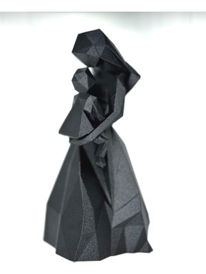 TSC Geometrik Anne ve Çocuk Figürü Hediyelik Minimal Ev Dekorasyonu 15 cm