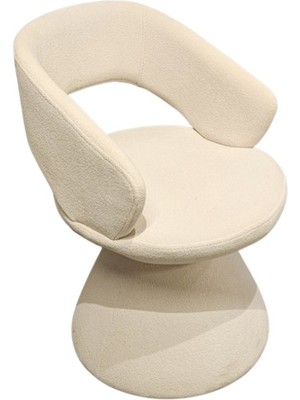 Showdeko Mushroom Conform Açık Krem Renk İç Mekan Döşeme Yemek Masası Mutfak Balkon Sandalye