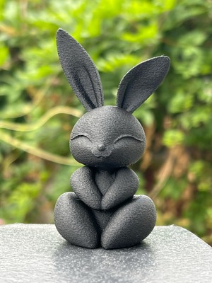 TSC Modern Tavşan Heykeli – Hediyelik Masaüstü Natural Malzeme Dekoru 14CM