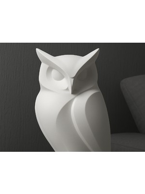 TSC Dokulu Baykuş Biblosu – Hediyelik Doğal Minimal Masaüstü Dekor 14CM