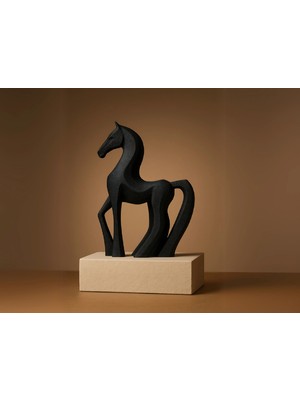 TSC Hediyelik Modern Soyut At Heykeli – Minimalist Sanat Ev Ofis Dekorasyonu 15 cm