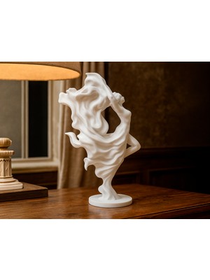 TSC 14CM Beyaz Soyut Kadın Heykeli Hediyelik Minimal Masa Dekoratif Figür