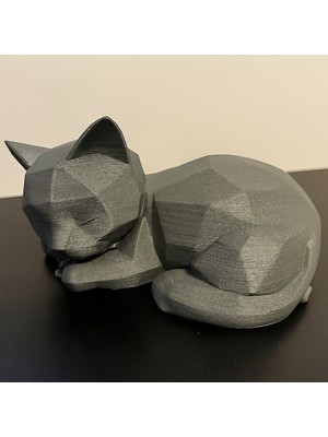 TSC Sevimli Uyuyan Kedi Doğal Malzemeli Modern Ev Ofis Masaüstü Dekoru 12CM