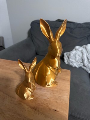 TSC Gold Renk Tavşan Heykeli – Hediyelik Masaüstü Modern Dekor Ürünü