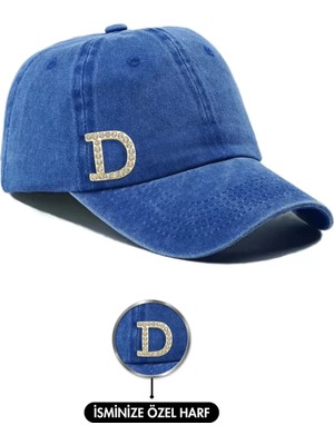 Değirmen Grup Isme Özel Yıkamalı Kep Şapka - AB01010 - Saks Mavisi