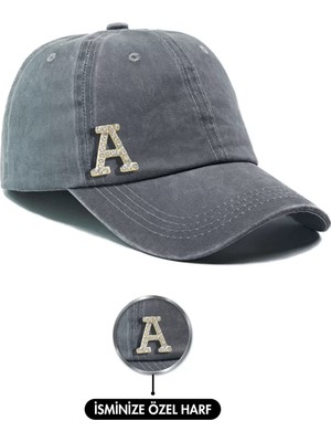 Değirmen Grup Isme Özel Yıkamalı Kep Şapka - AB01010 - Gri