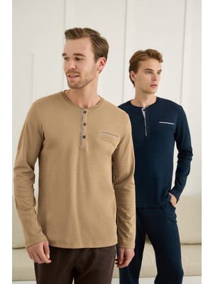 Nightlove Erkek Uzun Kollu Battal Pijama Takımı