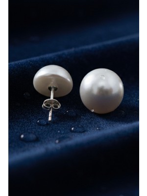 BymissMücevherat 12 mm Büyük Inci Küpe – 925 Ayar Gümüş, Günlük ve Özel Gün Kullanımı, Gelin & Abiye Küpe