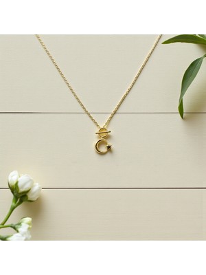 Nova Grup Ay Yıldız Türk Bayrağı Kolye Uçlu 14 Ayar Altın Kolye