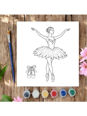 Chve Design 20X20 Tuval Boyama Seti Etkinlik Balerin Boyama Seti