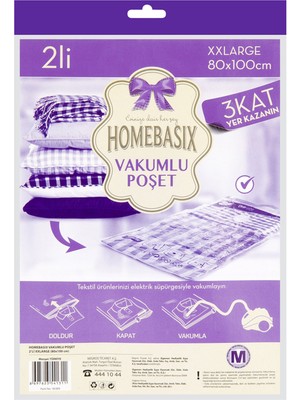 Homebasix Home Basix Vakumlu Poşet 2'li Xxl
