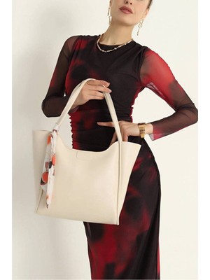 Rivina Kadın Fularlı Büyük Boy El Kol ve Omuz Tote Çanta