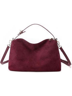 Rivina Narin Kadın Süet Kilit Detaylı El Omuz ve Kadın Çanta 30/25 Boy