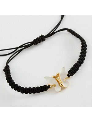 Marsilyan Kelebek Sedef Makrome Örgülü Bileklik