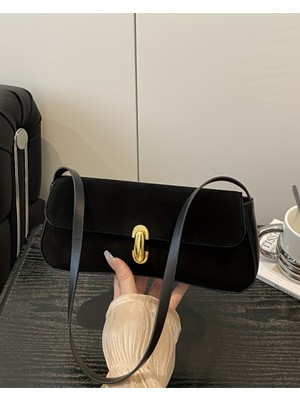 Rivina Liva Kadın Vintage Gold Tokalı Retro Model El ve Omuz Çantası