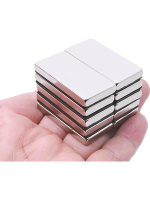 Al-Kar Ticaret 40×20×5 mm N35 Neodyum Mıknatıs – Nikel Kaplama, Köşeli (10’lu Paket) ( Lisinya )