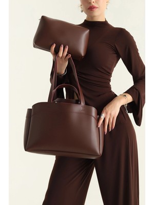 Rivina Suni Deri Cüzdan Detaylı Mıknatıs Kapaklı Kadın El Kol ve Omuz Çantası Bordo Young Koleksiyonu