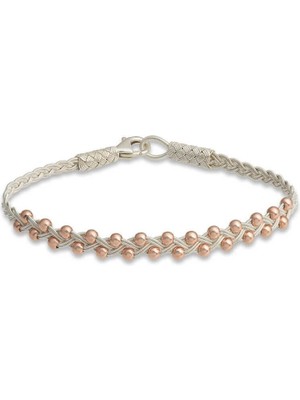 Özcömert Silver Gümüş Kazaziye Örgü Bileklik