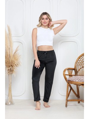 Kadife Pijama Altı Siyah Q7013