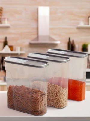 Erzak Bakliyat Kiler Saklama Kabı  6 Adet Set Lüks Şık Kutu Çeyiz Seti 6 Lt Mama Kabı