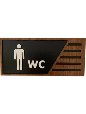 Insan Figürlü Ahşap Wc (Otel, Lokanta Vb. Lavaboları Için Wc Yazısı)
